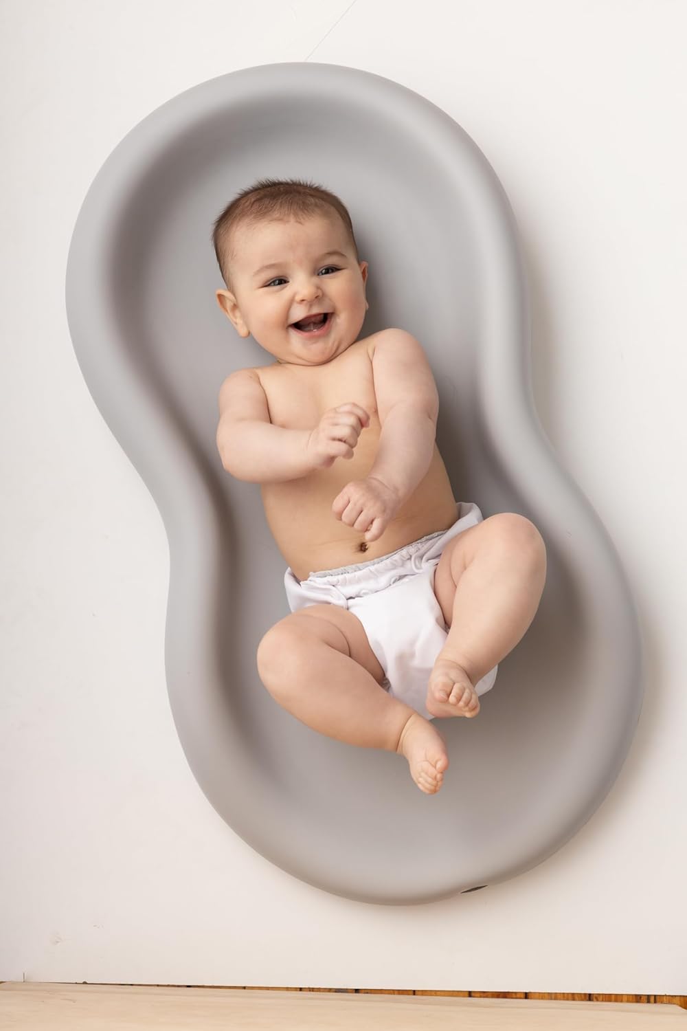 Keekaroo Peanut Changer Grey ??The Original Made in USA Easy-to-Clean Changing pad and The only Shell Over Foam, Fully Water Repellant