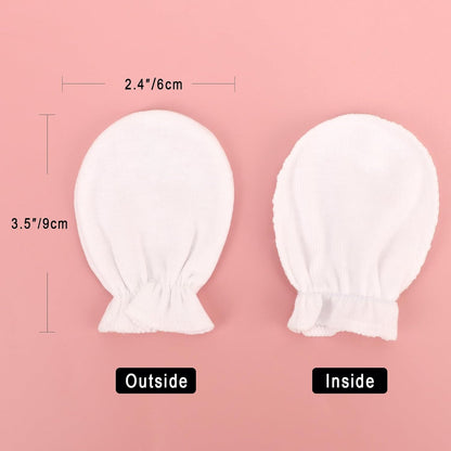 BQUBO Newborn Infant Toddler Mittens No Scratch Cotton Elastic Wrist Gloves Hypoallergenic for 0-6 Months Baby Boys Girls