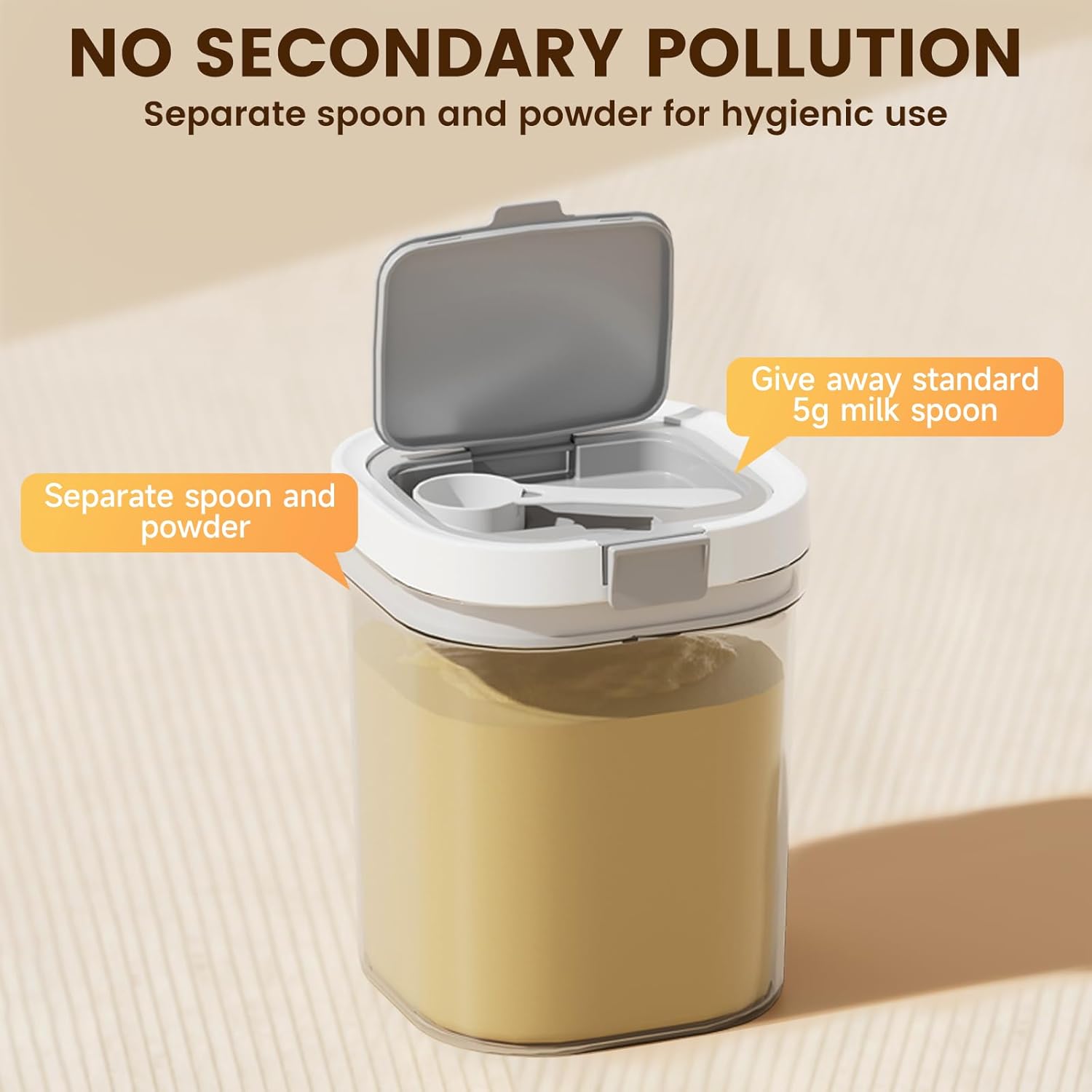 Formula Container to go-1300ml Travel Dispenser BPA Free Airtight Container with Spoon and Layered