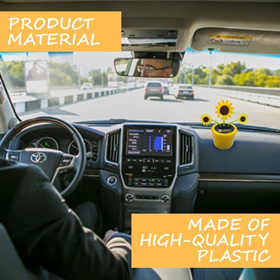 Solar Dancing Flower Sunflower Solar Dancing Solar Toys Powered Toys Car Swinging Dancing Toy Car Windowsill Decoration Holiday Car Dashboard Office Home Desk Decor