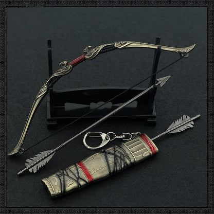God of War Ragnarök Kratos Action Figures Game Toys Collection Keychain Desk Decoration Backpack Pendant Gift (Atreus Talon Bow and Arrow)