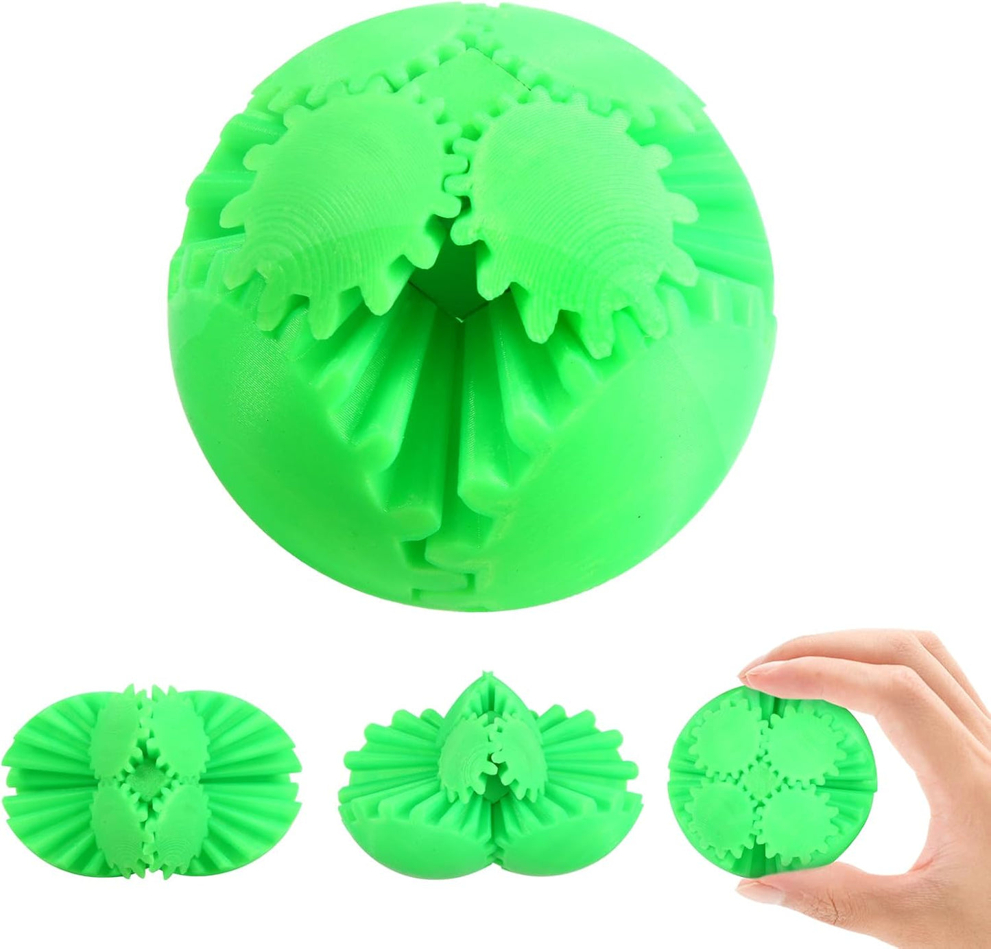 MerryXD Gear Ball Fidget Toy,GearSphere Desk 3D Printed Perfect for Stress and Anxiety Relaxing Fidget Toy Gear Fidget Sphere Activity Gear Ball for Adults Grow in The Dark Green