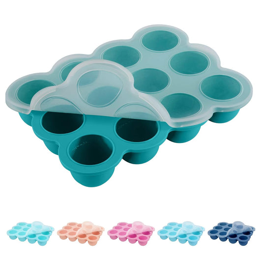 Baby Food Freezer Tray with Clip on Lid, 12 x 1.5 Ounce Baby Food Storage Container, Silicone