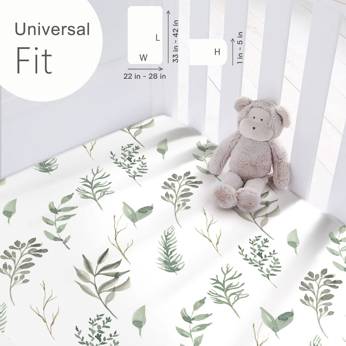 GRSSDER Stretchy Ultra Soft Jersey Knit Fitted Pack n Play Sheets Set 2 Pack, Universal Fitted