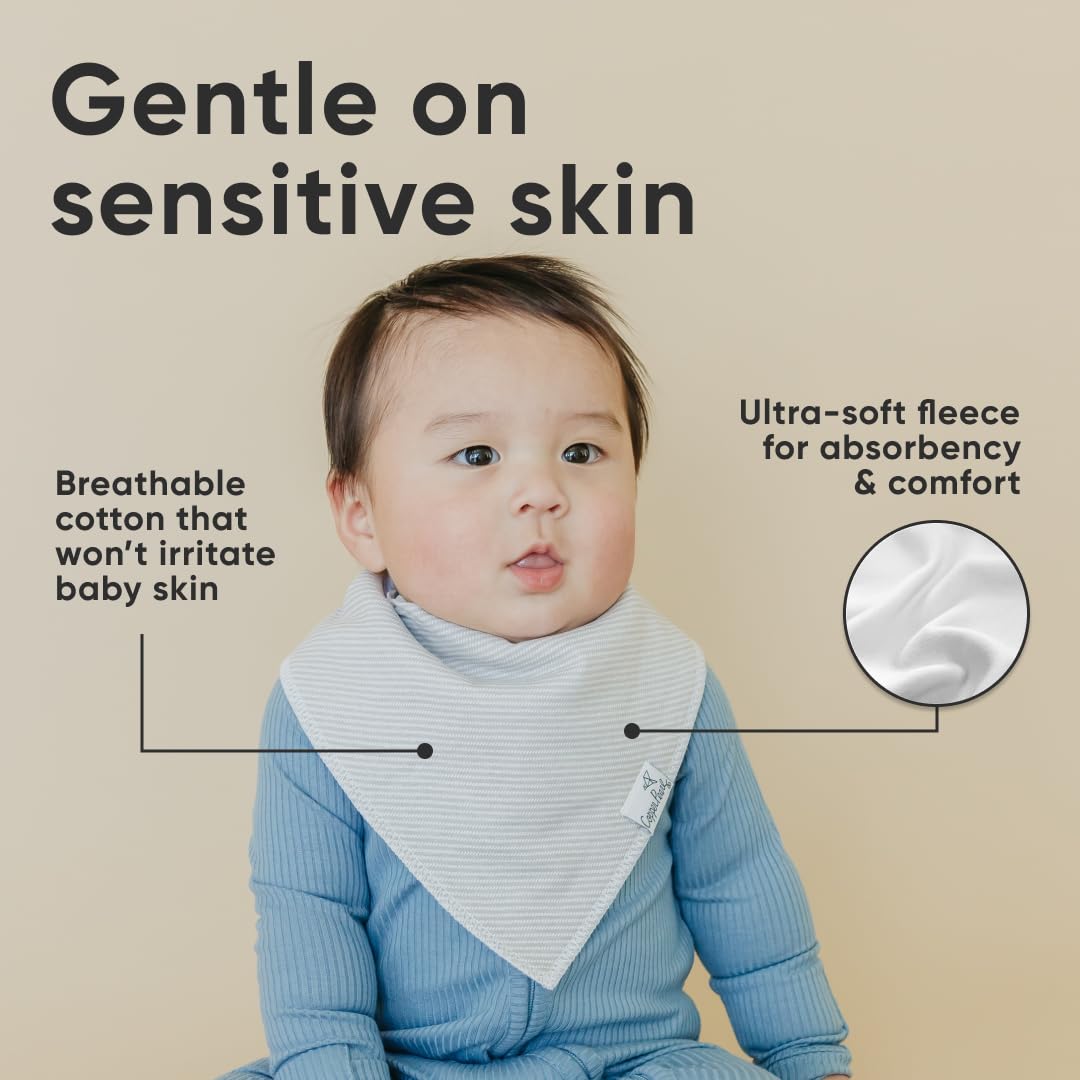 Copper Pearl 4 Pack Soft Cotton Baby Bibs for Drooling and Teething, Absorbent Drool Bibs for Baby Girl and Boy, Adjustable to Fit Newborns to Toddlers, Tons of Styles (Oxford)