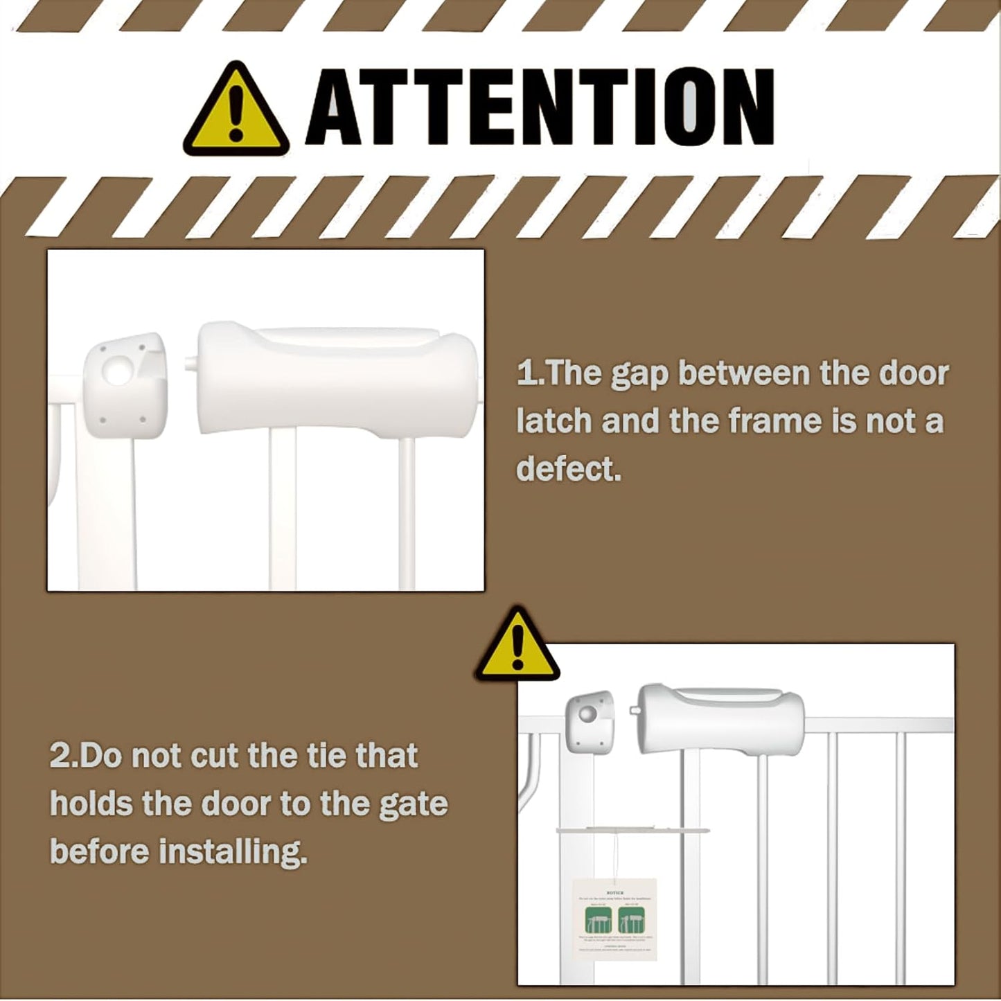 ALLAIBB Extra Wide Baby Gate Pressure Mount with Auto-Close, White Metal Safety Gate for Stairs & Doorways - Child Proof, Pet Barrier for Hallways, Kitchen, Living Room for 29.13-33.86 inch