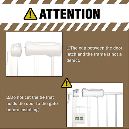 ALLAIBB Extra Wide Baby Gate Pressure Mount with Auto-Close, White Metal Safety Gate for Stairs & Doorways - Child Proof, Pet Barrier for Hallways, Kitchen, Living Room for 33.86-38.58 inch