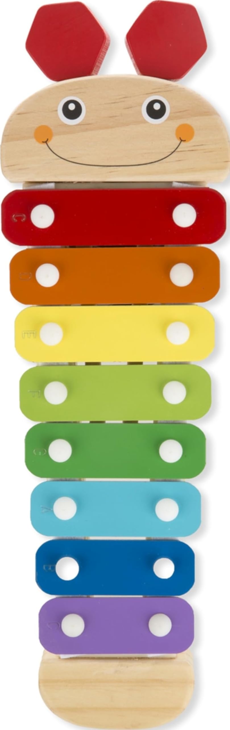 Melissa & Doug Caterpillar Xylophone Musical Toy with Wooden Mallets 15.25" x 6.5" x 1.5", Blue