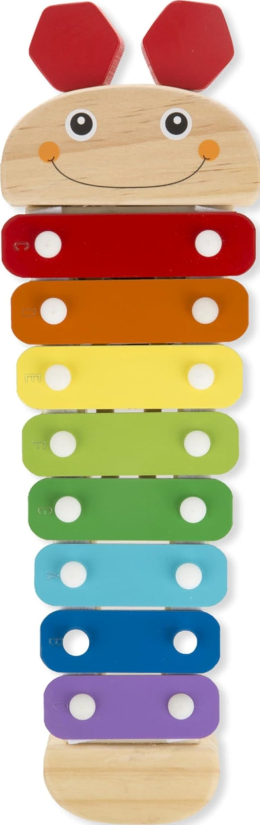 Melissa & Doug Caterpillar Xylophone Musical Toy with Wooden Mallets 15.25" x 6.5" x 1.5", Blue