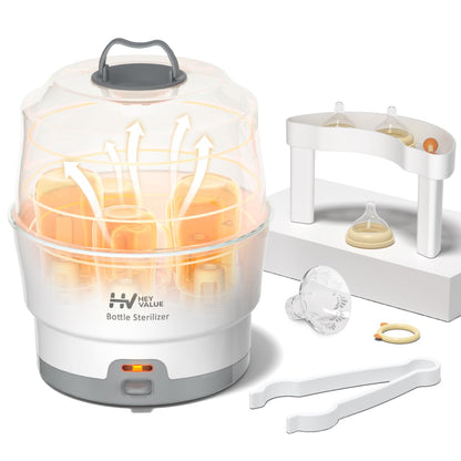 HEYVALUE Bottle Sterilizer, Baby Bottle Sterilizer, Easy One Button Control Electric Bottle