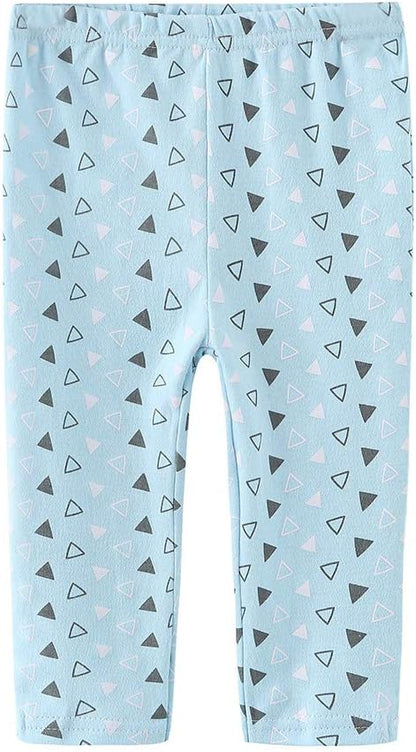 Unisex Newborn Baby Cotton 4-Pack Pants Embroidery Pringting Casual Leggings 0-24 Months for Boys and Girls
