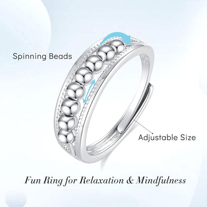 INFUSEU Funny Spinner Fidget Rings for Women Girls Anti Anxiety Stress Worry, Adjustable Size