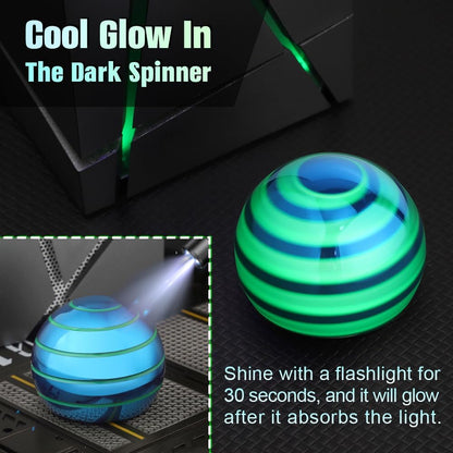 Luminous Desk Spinning Toys for Kids Adults, Metal Optical Illusion Fidget Spinner, Glow in The Dark Kinetic Sterss Ball, Stress Relief ADHD Gifts for Office Classroom Boys Girls Boyfriend