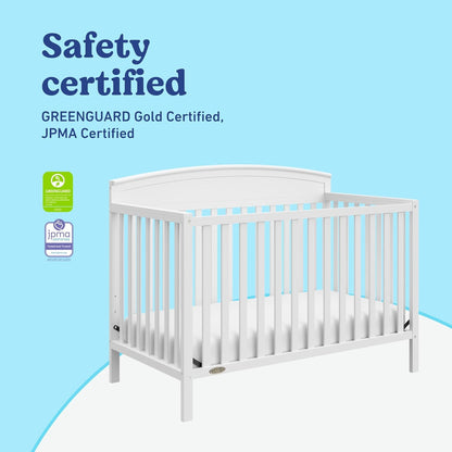 Graco Benton 5-in-1 Convertible Crib (White) – GREENGUARD Gold Certified, Converts from Baby Crib to Toddler Bed, Daybed and Full-Size Bed, Fits Standard Full-Size Crib Mattress