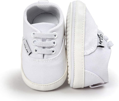 Morbido Infant Baby Boys Girls Canvas Sneaker Toddler Slip On Anti Skid Newborn First Walkers Candy Shoes for 0-18 Months
