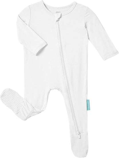 Baby Zipper Footie Pajamas, Supersoft Bamboo Rayon Baby Footed Pjs Boy Girl 0-3-6-9-18-24 Month Coverall Sleepers