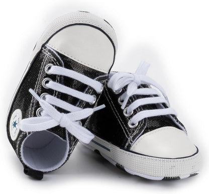 Unisex Baby Girls Boys Canvas High-top Shoes, Newborn Infant Anti-Slip Soft Sole Frist Walking Breathable Sneakers