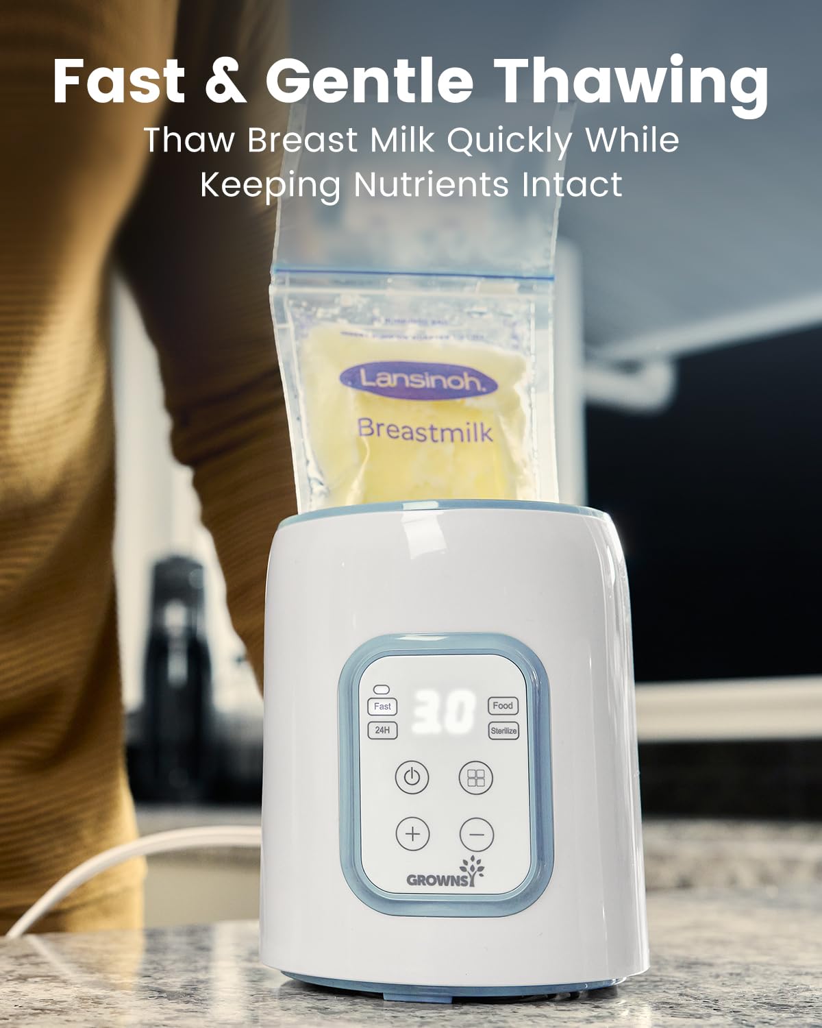 GROWNSY Bottle Warmer, 8-in-1 Fast Baby Milk Warmer with Timer for Breastmilk or Formula, Accurate