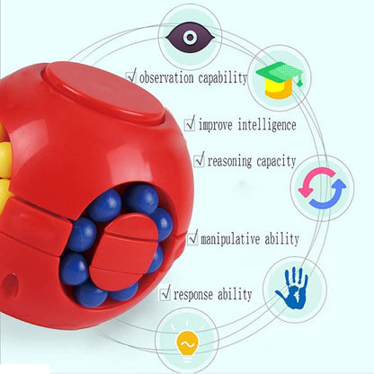 Rotating Bean Magic Cube Fidget Puzzle Toys Anti Stress Ball IQ Games Educational Sensory Easter Gift for Boys Girls Kids Children Adults (Blue)
