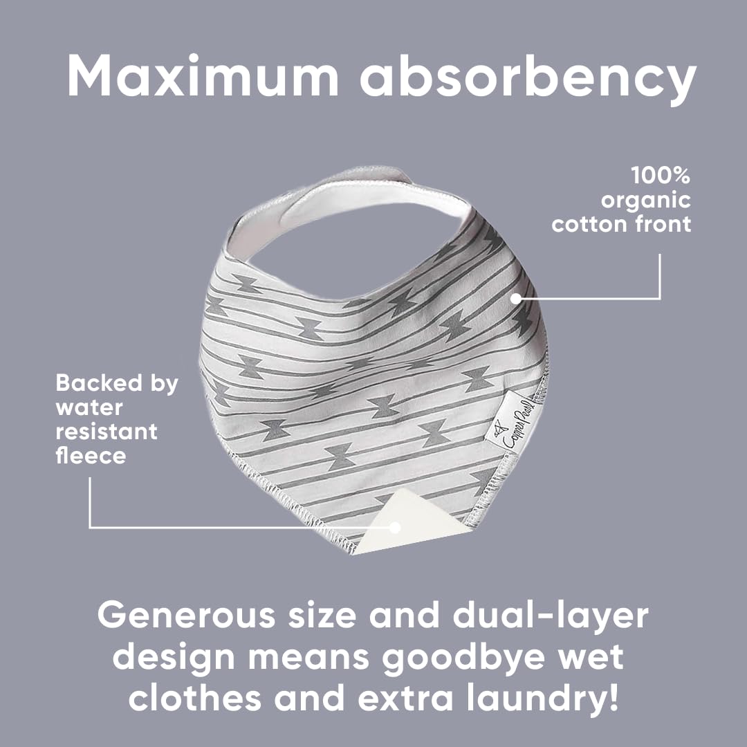 Copper Pearl 6 Pack Soft Cotton Baby Bibs for Drooling and Teething, Absorbent Drool Bibs for Baby Girl and Boy, Adjustable to Fit Newborns to Toddlers, Tons of Styles (Hawk Set)