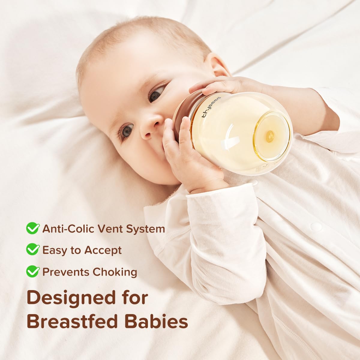 PPSU Natural Anti-Colic Baby Bottles | Newborn Breast Like Nursing Bottle for Breastfed Babies with