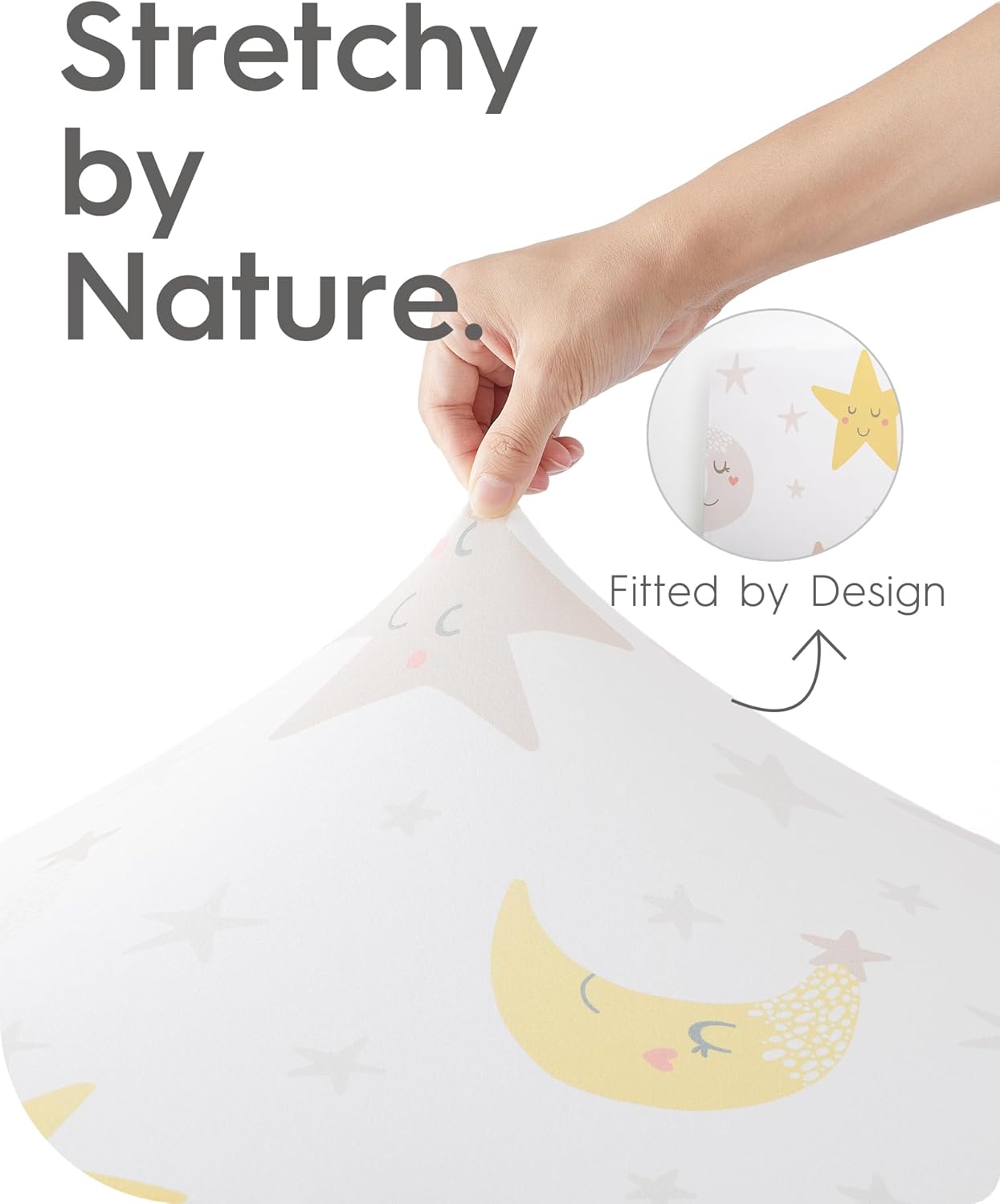 Extra Stretchy Changing Pad Cover, TotBasic Ultra Soft Premium Jersey Knit Changing Pad Sheets, Unisex for Boys Girls, Fits All Standard Changing Tables/Dresser Tops - 2 Pack (Planet & Moon)