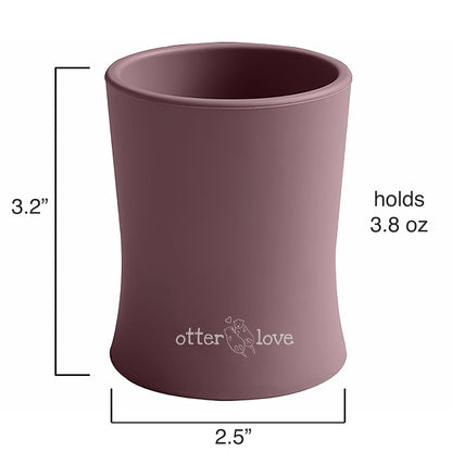 otterlove Silicone Baby & Toddler Training Cup - Pediatric OT Approved - 100% Platinum Pure LFGB Silicone - Unbreakable - Plastic Free - Tiny Cup Perfect for Baby Led Weaning (Woodchuck)