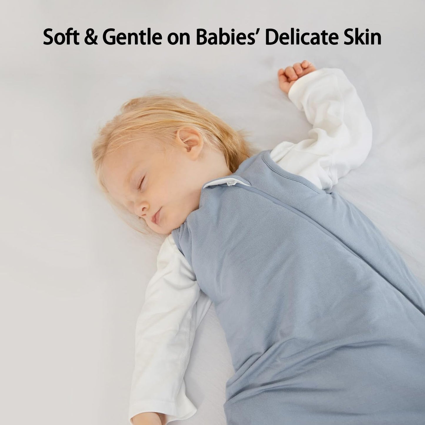 BubblePanda Rayon Made from Bamboo Sleep Sack 6-12 Months 0.5 Tog Soft Lightweight Toddler Sleep Sack for Babies 2-Way Zipper Wearable Blanket Baby 6 Months