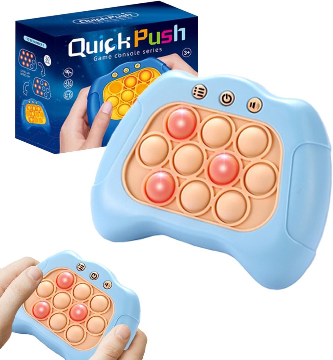 Children Quickly Push Toy Games, Adults Quickly Push Handheld Game Toys, Bubble Pressure pop-up Light Games, Birthday, Boys and Girls Autism Relief, Multiplayer PK