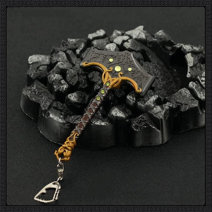 Superbuybox God of War Ragnarök Thor Mjölnir the hammer of Thor Action Figures Game Toys Collection Keychain Gift Desk Decoration Backpack Pendant Gift