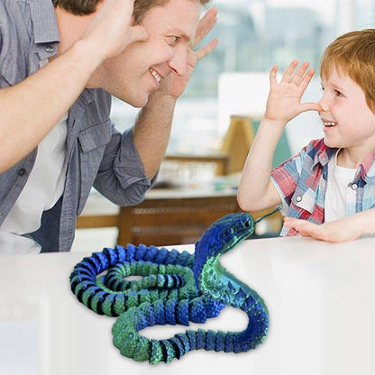 3D Printed Snake Cobra-3D Printed Animals Fidget Toy Creative 3D Printed Animals Articulated Snake Collectibles Home Office Executive Desk Decor