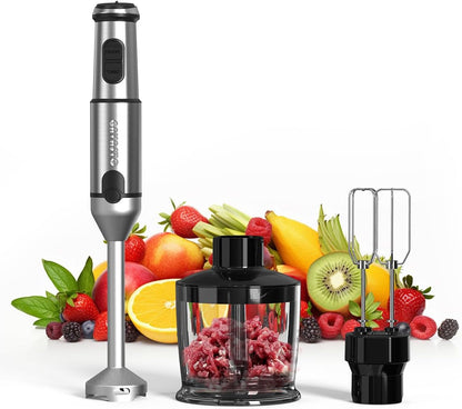 Immersion Blender Handheld GAVASTO Hand Blender,20 Speeds and Turbo Mode Hand Mixer, 3-in-1 Heavy