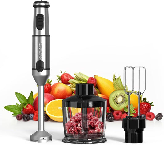 Immersion Blender Handheld GAVASTO Hand Blender,20 Speeds and Turbo Mode Hand Mixer, 3-in-1 Heavy