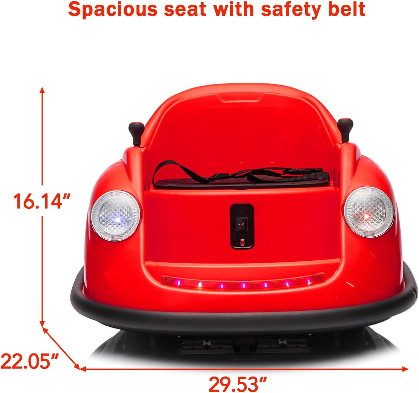12V Bumper Car for Toddlers, Electric Toy Ride on Battery Car with Kids W/Parent Remote Control, 2-Speed, 360 Degree Spin, Music & LED Lights for Kids, Red