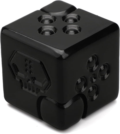 Cool Dice Infinity Cube Fidget Spinner Toy for Kid Adult, 2-in-1 Metal Fidget Block, Finger Gyro Toy, Magnetic Desktop Toy Gift for Men Father Boy (Black)
