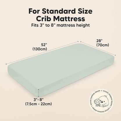 KeaBabies 2-Pack Baby Crib Sheets for Boys, Girls - 52x28 Viscose Derived from Bamboo Toddler Bed