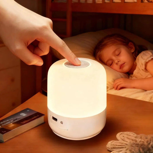 Jaypurling Portable Baby Night Light, 3 Colors Egg Light for Nursery, Mini Bedside Table Lamp for