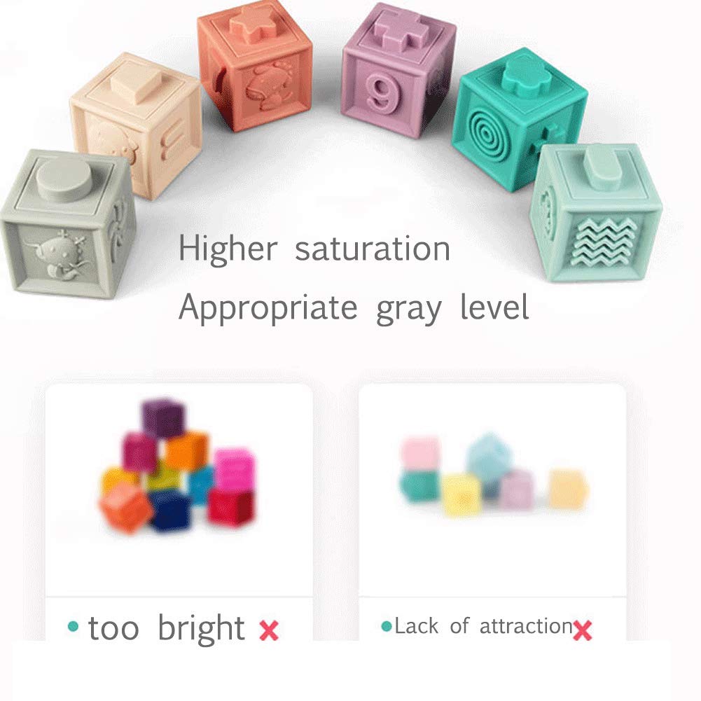 Litand Soft Stacking Blocks for Baby - Sensory Montessori Toys Toddler Activities - Gifts for Boy