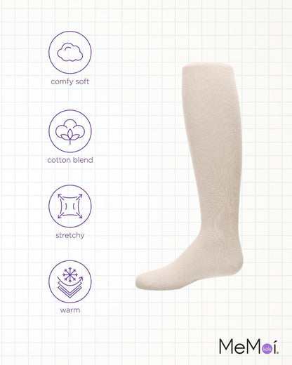 MeMoi Soft Pima Cotton Tights for Girls, Soft and Lightweight Opaque Tights for girls - Sizes 8 to 16