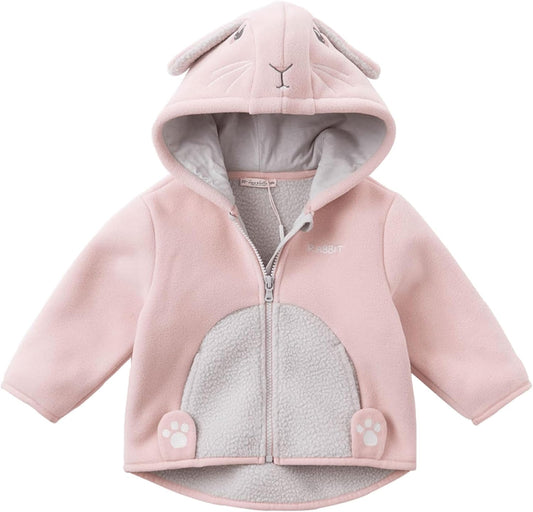 DAVE&BELLA Toddler Fleece Jacket, Baby Boys Girls Animal-shaped Hooded Zipper Long Sleeve Warm Spring Autumn Outerwear Coat