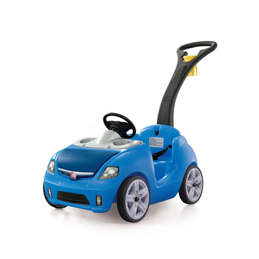 Step2 Whisper Ride II Kids Push Car, Ride-On Car with Seat Belt and Horn, Quick Fold Handle