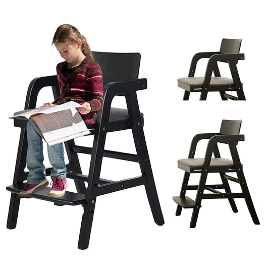 Solid Wood High Chair for Toddlers to Teens, Adjustable Height Toddler Dining Chair, Easy to Clean