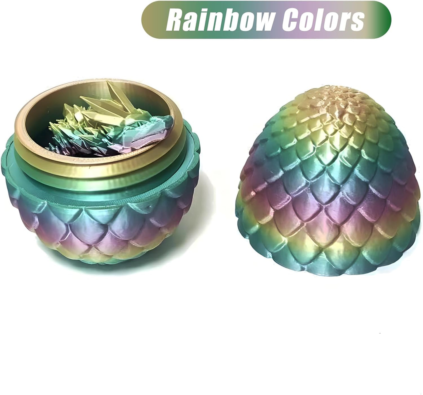 3D Printed Dragon Egg,Mystery Crystal Dragon Fidget Toys,Articulated Dragon,Home Desk Decor Easter Surprise Dinosaur Eggs,Adults Fidget Toys for Autism/ADHD