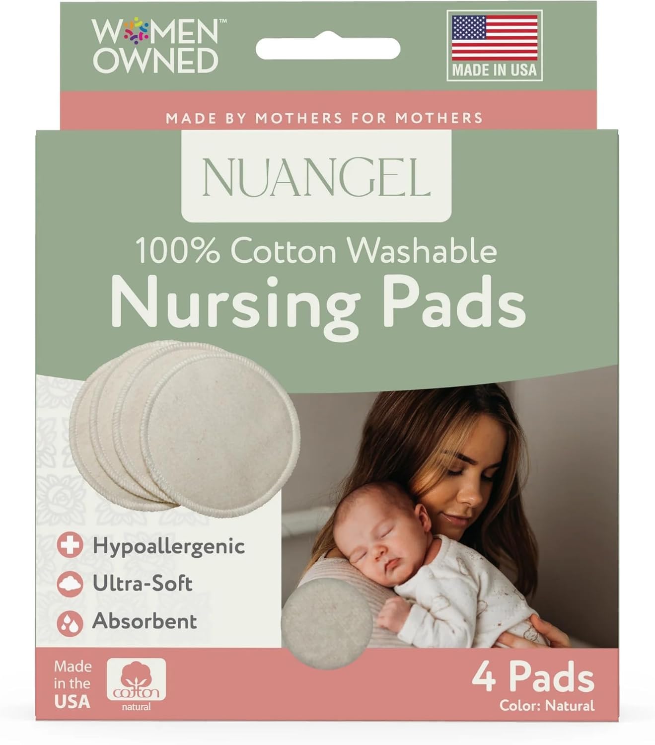 Natural Cotton Washable Nursing Pad, Essential for Newborn Care, Perfect Breast Pads for Leaking