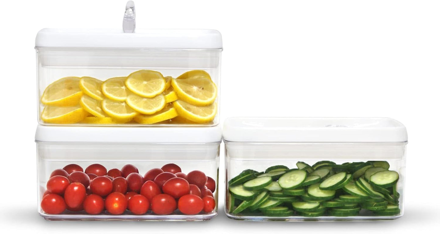 Felli Flip Tite Food Storage Container with Lid 4” RECTANGLE Airtight Ring Flip Lock Top, Stackable