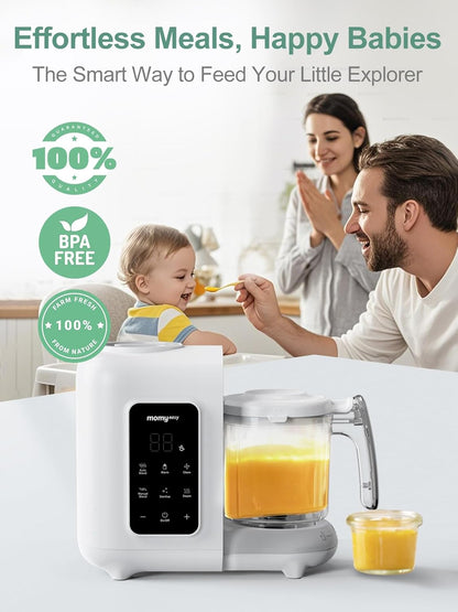 MOMYEASY Baby Food Maker, Baby Food Steamer and Puree Blender, Food Processor Chopper Grinder
