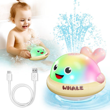 Light up Baby Bath Toys: Whale Bath Toy Sprinkler, Bath Toys for Kids Ages 1-3, Bathtub Outdoor