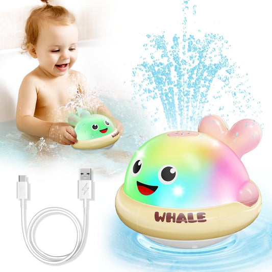 Light up Baby Bath Toys: Whale Bath Toy Sprinkler, Bath Toys for Kids Ages 1-3, Bathtub Outdoor