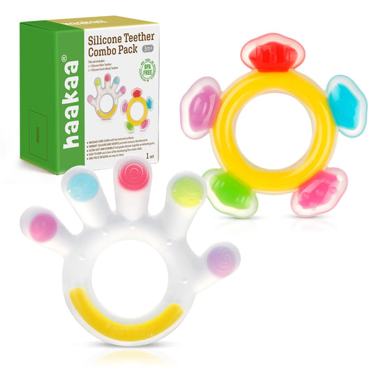 Haakaa Silicone Teether Combo, Baby Freezer Teething Toys, 2 Pack