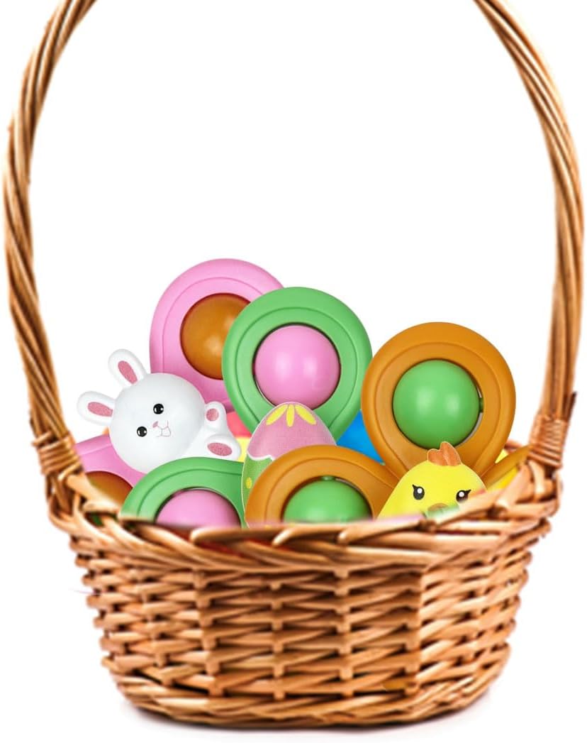 Jofan 3 Pack Easter Suction Cup Spinner Toys for Baby Toddlers Kids Easter Basket Stuffers Gifts Fillers Party Favors